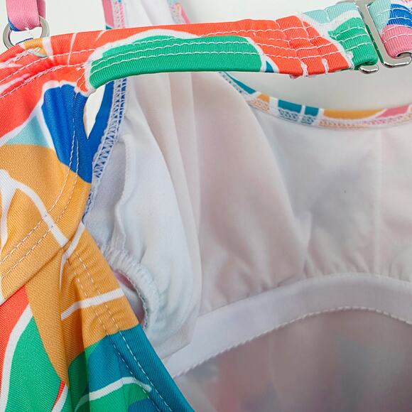 Hurley Colorful Tropical Floral Print One-Piece Cutout Swimsuit Size XL - Picture 3 of 6